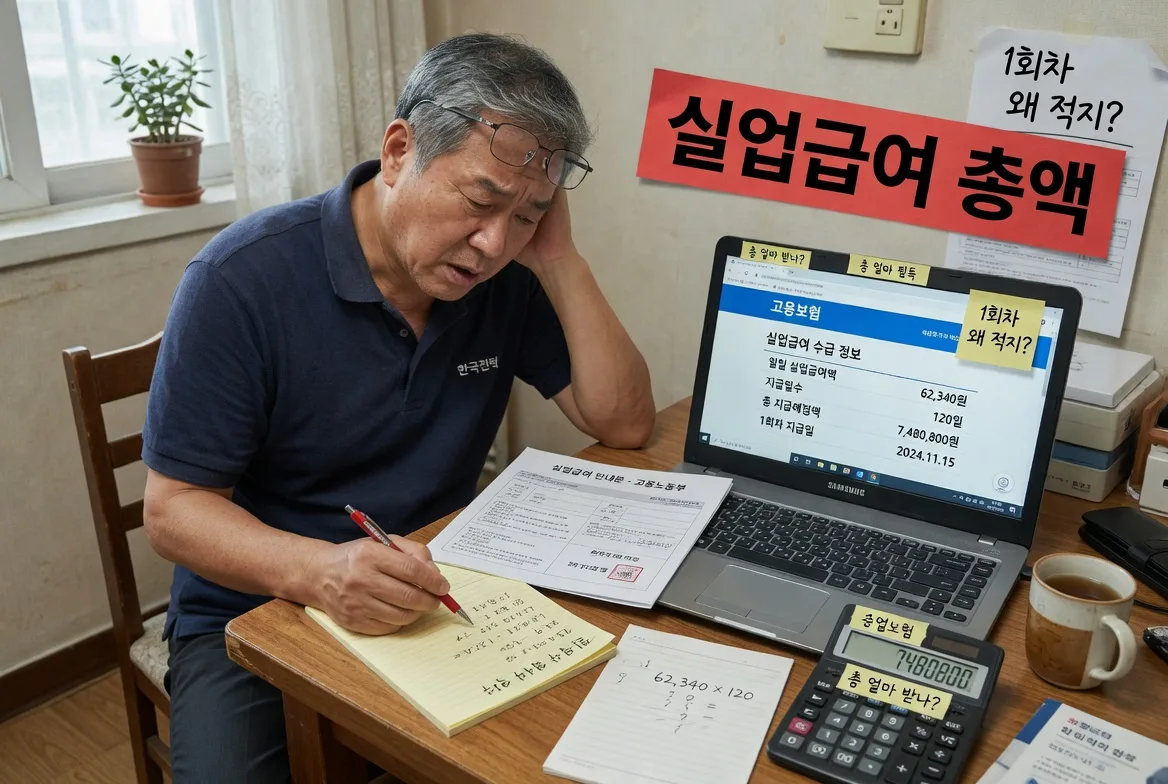 실업급여 총 금액 계산법, 회차별 금액이 다른 이유까지 정리