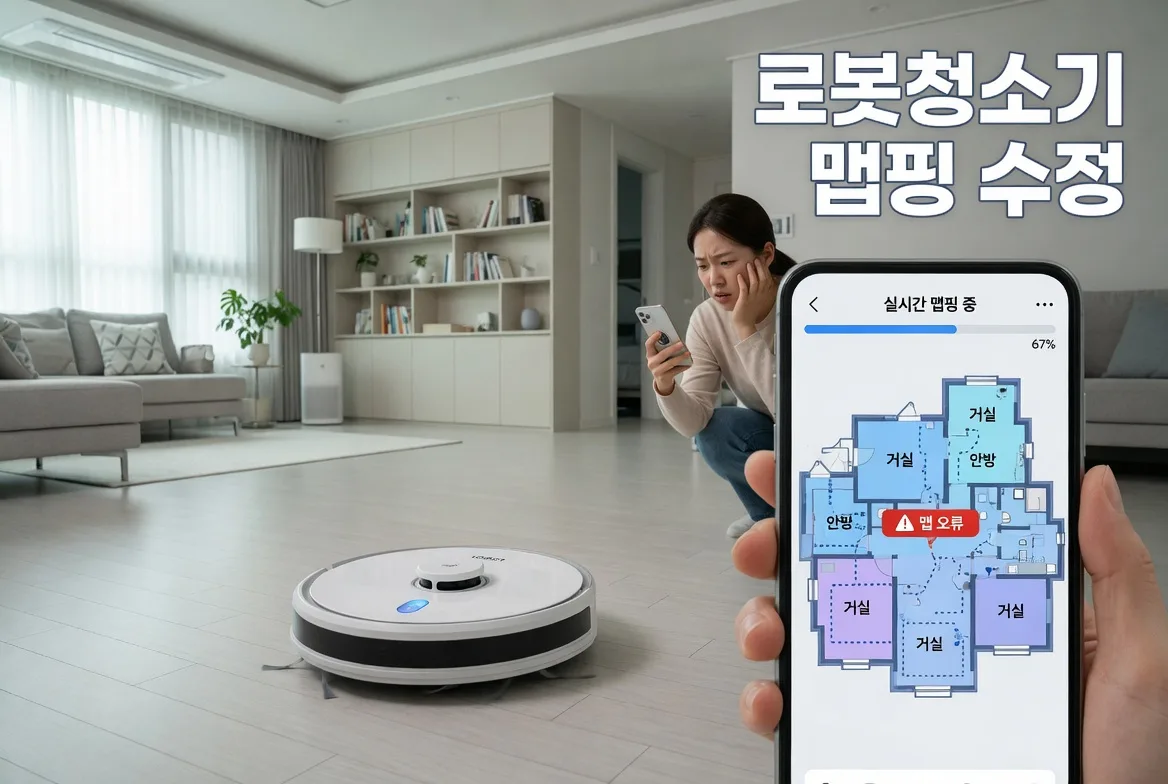 드리미 로봇청소기 맵핑 수정 방법, 자동으로 다시 잡게 하려면