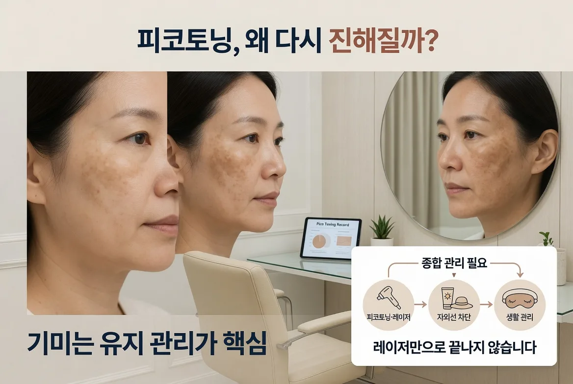피코토닝 효과, 왜 잠깐 좋아졌다가 다시 진해질까