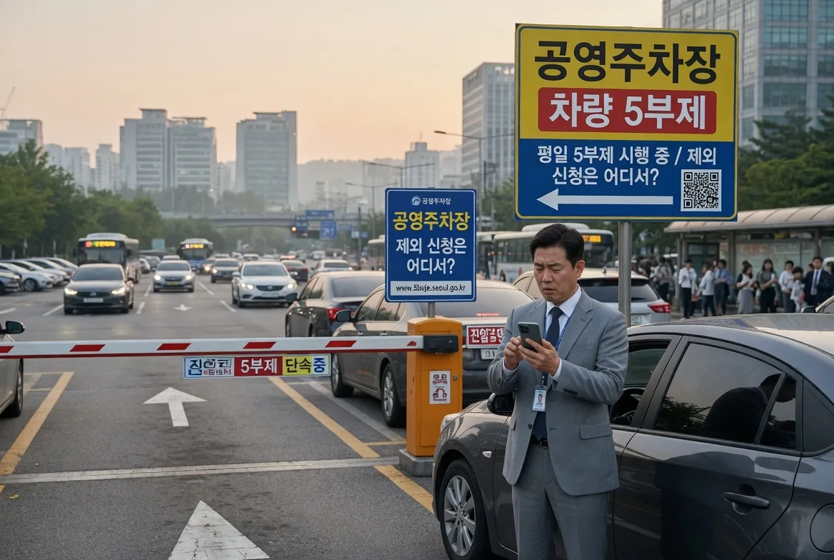 차량 5부제 공영주차장 제외대상, 장거리 출퇴근이면 어디서 신청할까