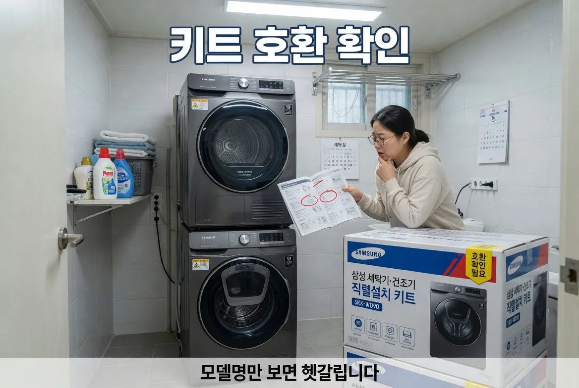 삼성 세탁기 건조기 키트 호환, 모델명만 보면 헷갈리는 이유