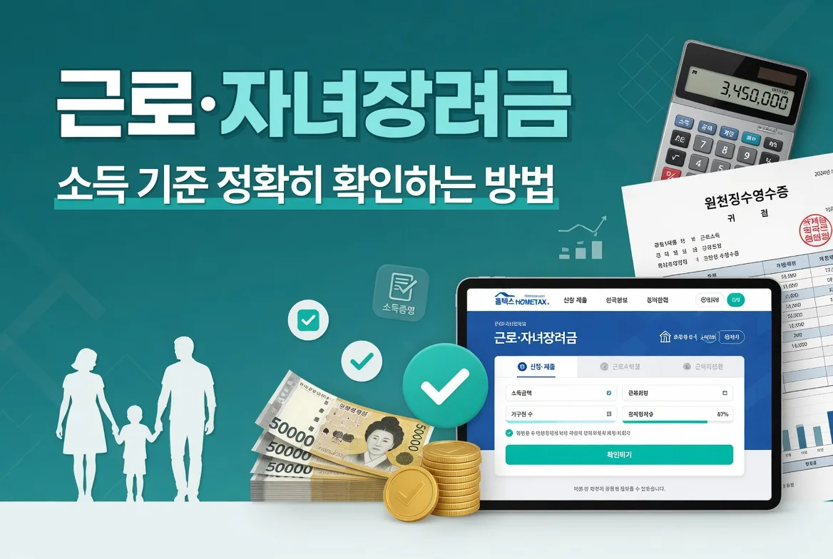 근로·자녀장려금 소득 기준 정확히 확인하는 방법 (2026년 신청 가이드)